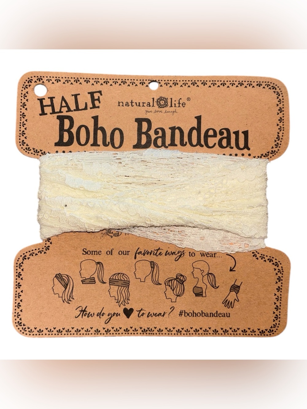 Natural Life lace boho bandeau hair band